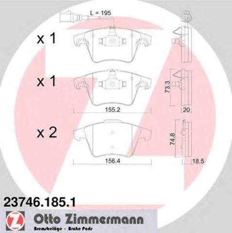 Колодки тормозные передние дисковые 237461851 ZIMMERMANN
