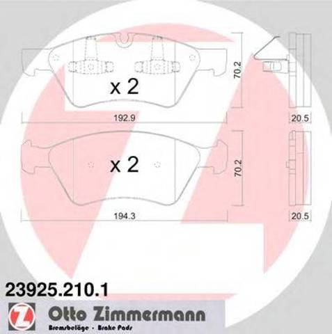 Колодки тормозные дисковые комплект 239252101 ZIMMERMANN