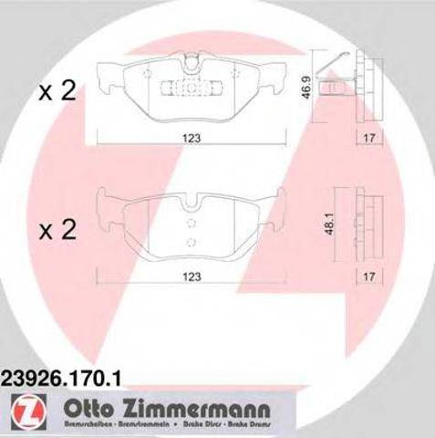 Задние дисковые колодки 239261701 ZIMMERMANN