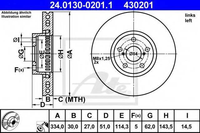 Передний тормозной диск 24013002011 ATE