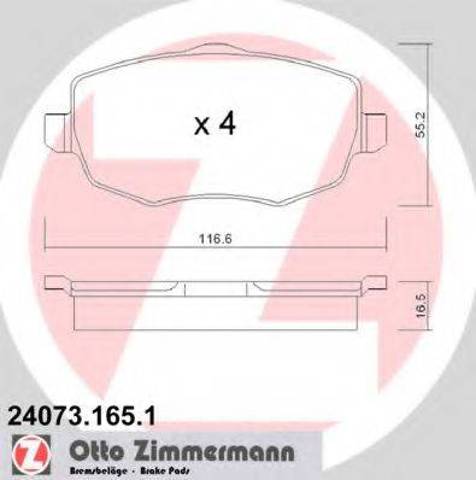 Передние тормозные колодки 240731651 ZIMMERMANN