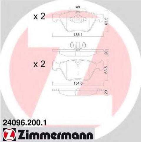 Тормозные колодки 240962001 ZIMMERMANN