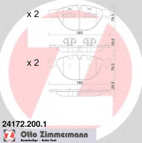 Колодки тормозные дисковые комплект 241722001 ZIMMERMANN