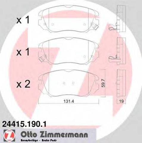 Колодки тормозные дисковые комплект 244151901 ZIMMERMANN