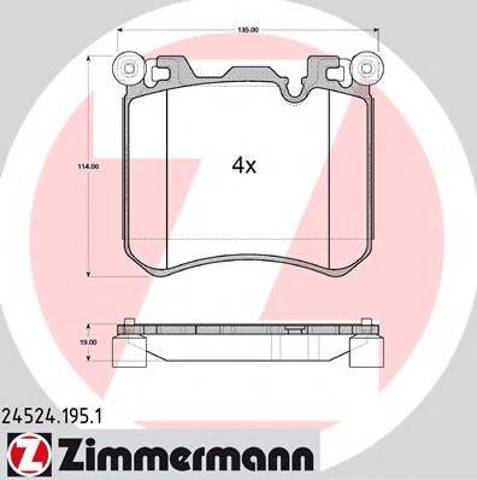 Колодки тормозные передние дисковые 245241951 ZIMMERMANN