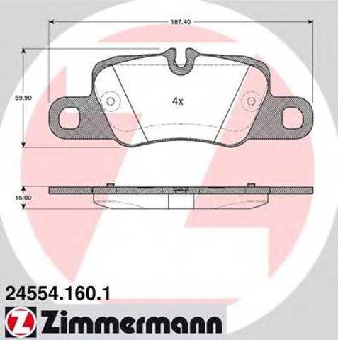 Колодки тормозные задние, дисковые 245541601 ZIMMERMANN