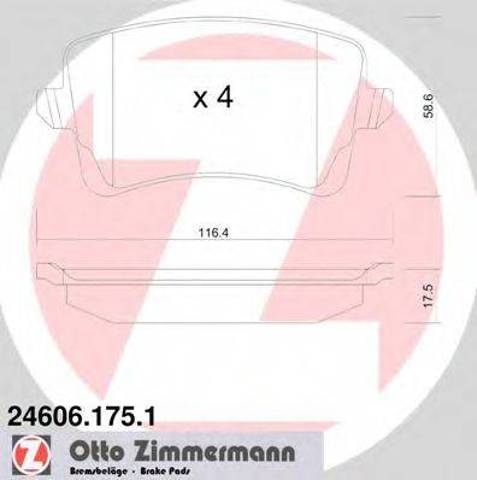 Комплект задних колодок 246061751 ZIMMERMANN