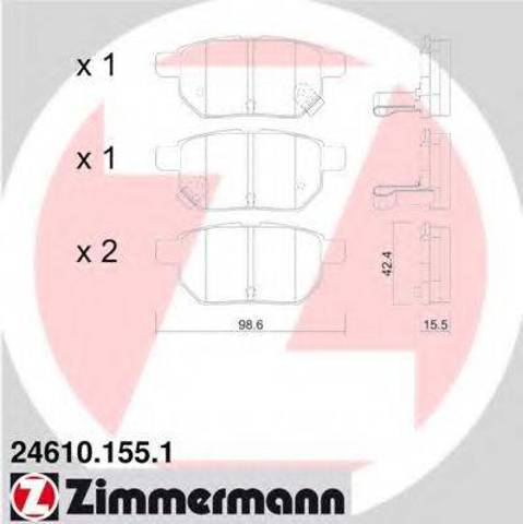 Задние дисковые колодки 246101551 ZIMMERMANN
