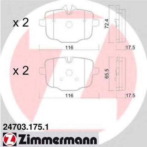 Колодки на тормоз задний дисковый 247031751 ZIMMERMANN