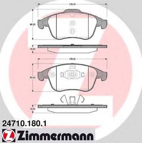 Колодки тормозные передние дисковые 247101801 ZIMMERMANN