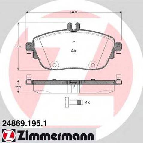Колодки тормозные 248691951 ZIMMERMANN