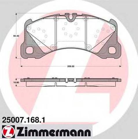Колодки тормозные дисковые комплект 250071681 ZIMMERMANN