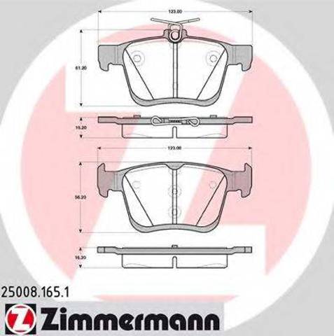 Колодки на тормоз задний дисковый 250081651 ZIMMERMANN