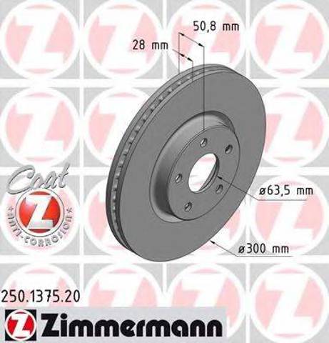 Передний тормозной диск 250137520 ZIMMERMANN