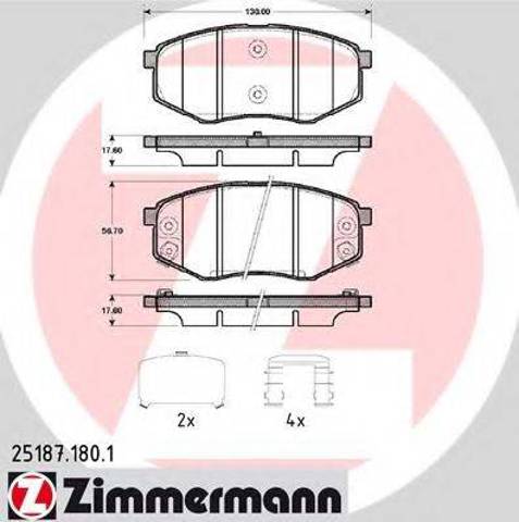 Колодки тормозные 251871801 ZIMMERMANN