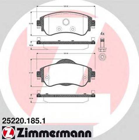 Колодки тормозные 252201851 ZIMMERMANN