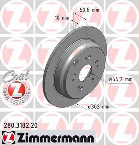 Задний тормозной диск 280318220 ZIMMERMANN