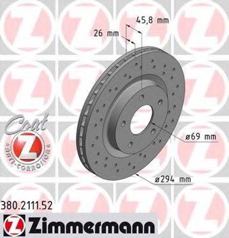 Ротор тормозной 380211152 ZIMMERMANN