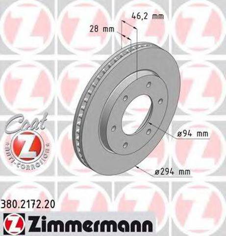 Тормоз дисковый передний 380217220 ZIMMERMANN