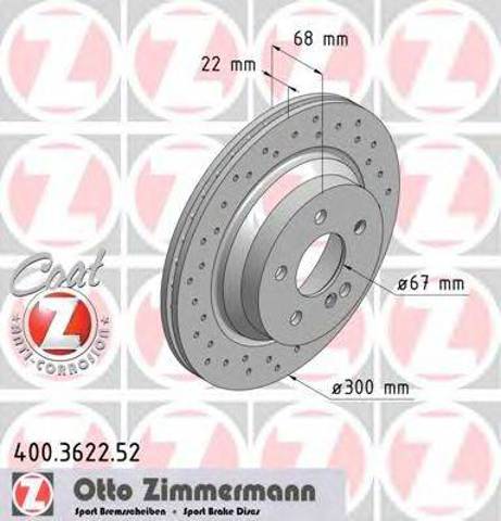Задний тормозной диск 400362252 ZIMMERMANN