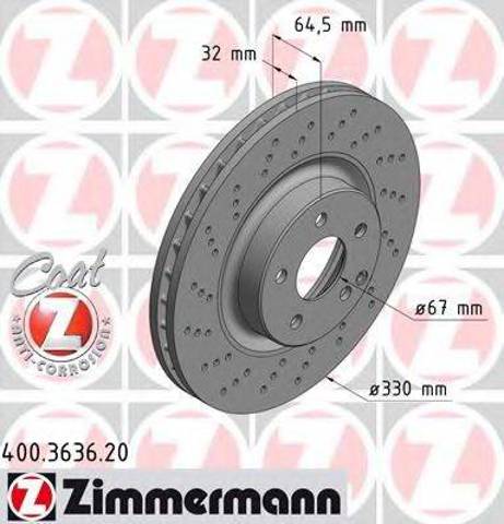 Диск тормозной передний 400363620 ZIMMERMANN