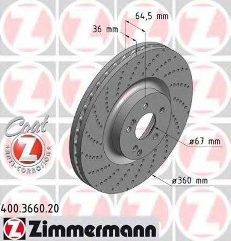 Тормоз дисковый передний 400366020 ZIMMERMANN