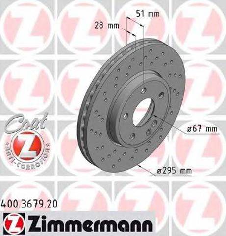 Передний тормозной диск 400367920 ZIMMERMANN