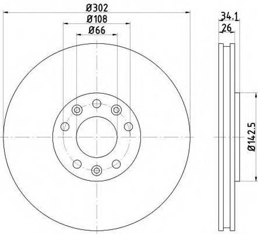 Передний тормозной диск 4249J3 PEUGEOT