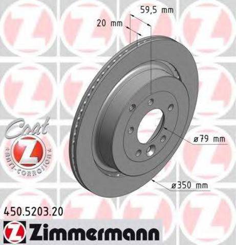 Задний тормозной диск 450520352 ZIMMERMANN