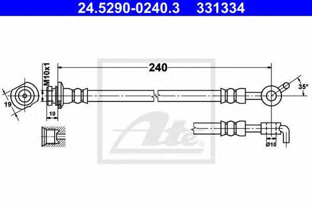 Шланг тормозной задний, левый 46210JG013 NISSAN