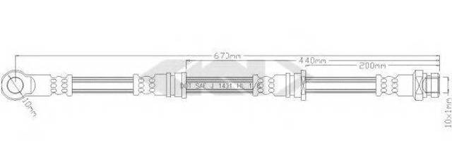 Шланг тормозной передний 4650A702 MITSUBISHI
