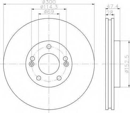 Диск тормозной передний 517123V000 HYUNDAI