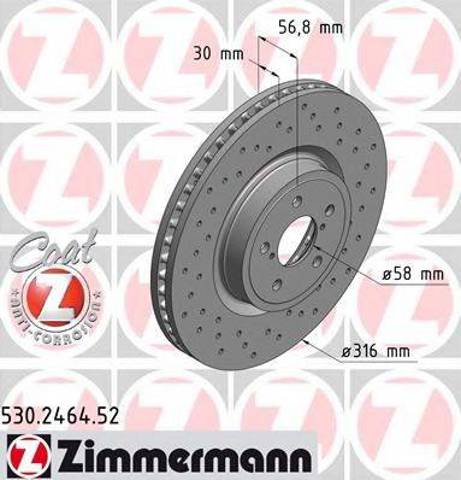 Диск тормозной передний 530246452 ZIMMERMANN