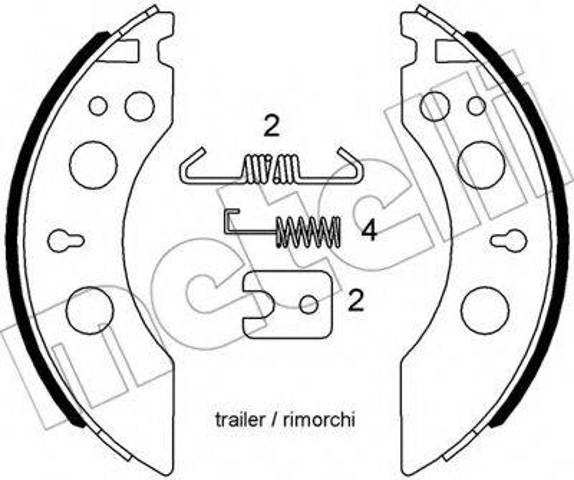 Задние барабанные тормозные колодки 530592 METELLI