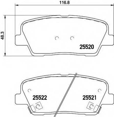 Комплект задних колодок 583022PA70 HYUNDAI