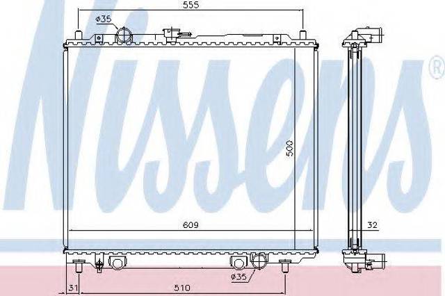 Радиатор основной 62801 NISSENS