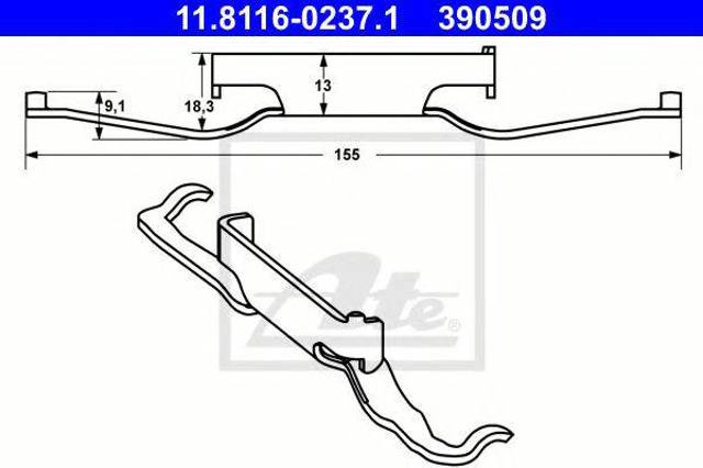 Пружинная защелка суппорта 7D0615295A VAG