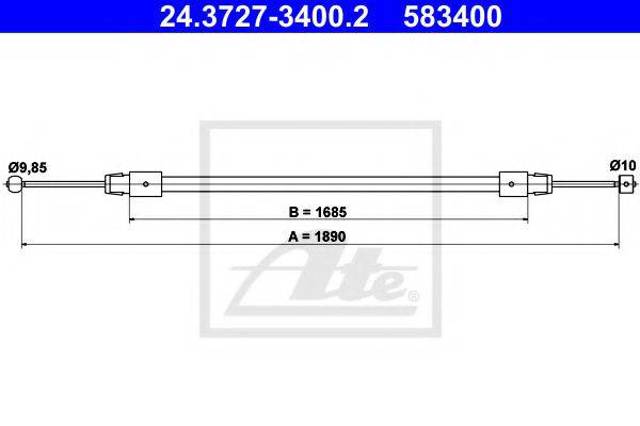 Трос, стояночная тормозная система 7L0721556B