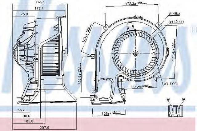 Отопителя салона 87067 NISSENS