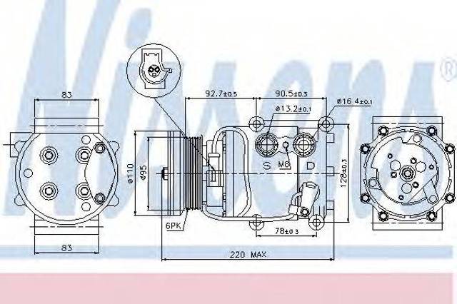 Компрессор климатической установки 89071 NISSENS
