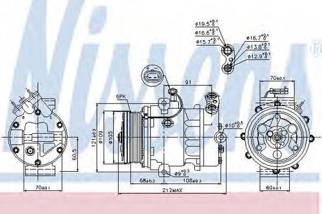 Компрессор системы кондиционирования 89095 NISSENS