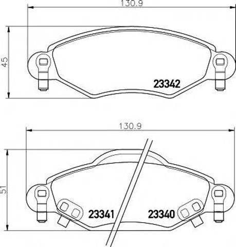 Тормозные колодки 8DB355010791 HELLA