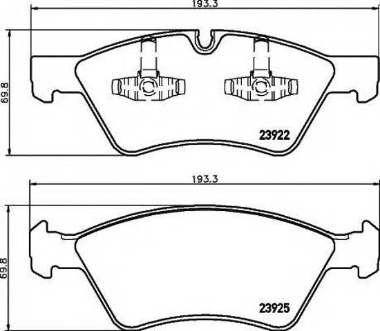Колодки тормозные дисковые комплект 8DB355012011 HELLA