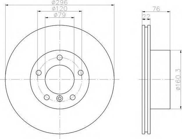 Тормоз дисковый передний 8DD355104591 HELLA