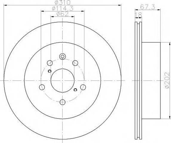 Дисковый тормоз 8DD355112881 HELLA