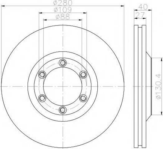 Диск тормозной передний 8DD355115231 HELLA