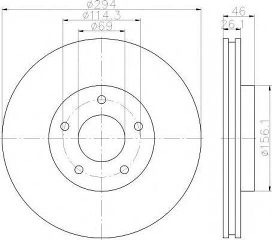 Диск тормозной передний 8DD355115911 HELLA