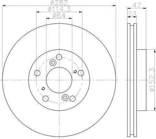 Диск тормозной передний 8DD355117081 HELLA