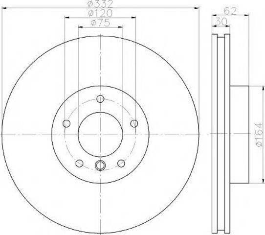 Диск тормозной передний 8DD355117731 HELLA