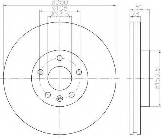 Диск тормозной передний 8DD355118831 HELLA